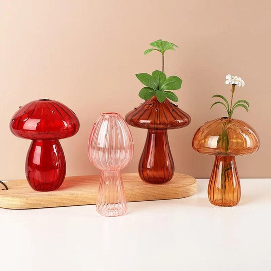 Transparent Mushroom Glass Vase - Aromatherapy Bottle Table Decoration