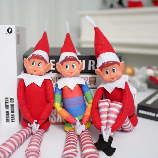 Bambola Elfo di Natale 42cm – Elfo Dispettoso e Flessibile sulla Mensola