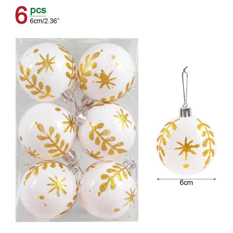 Ensemble de 6 boules de Noël – Décoration festive pour sapins de Noël