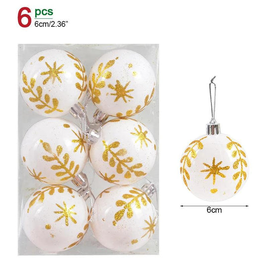 Ensemble de 6 boules de Noël – Décoration festive pour sapins de Noël