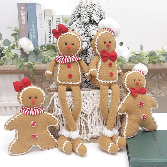 Kerst Nieuwjaar Decoratie voor Thuis – Pluche Pop Gemberbrood Man Kerstboom Hang Ornament – Binnen Hanger Kind Cadeau Decor 2024