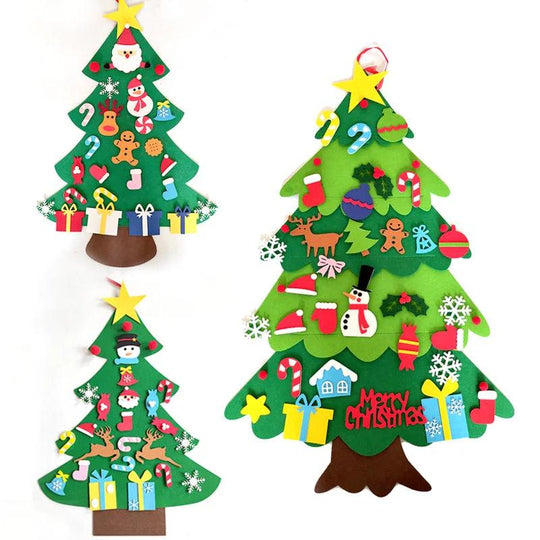 DIY Felt Christmas Tree - Christmas Decoration for Home 2022 Santa Xmas Kids Gifts