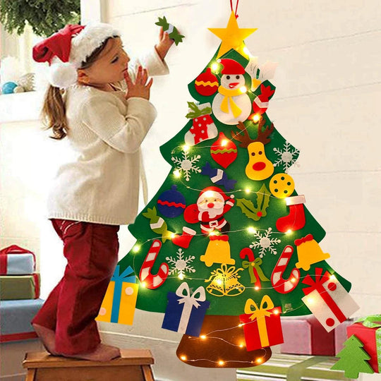 DIY Felt Christmas Tree with Lighting – Perfect Party Decoration