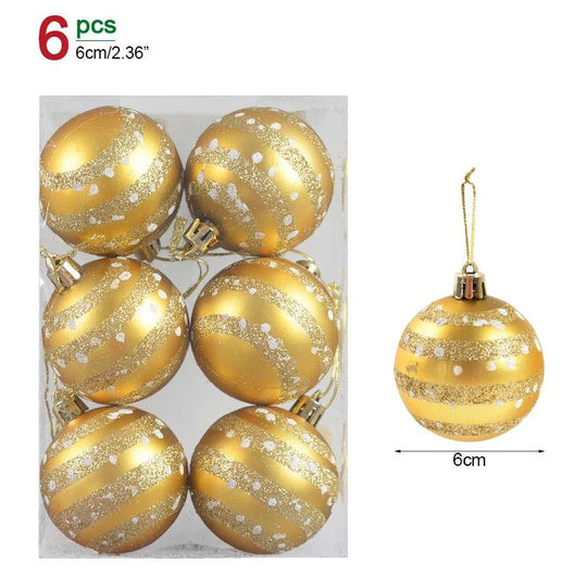 Ensemble de 6 boules de Noël – Décoration festive pour sapins de Noël