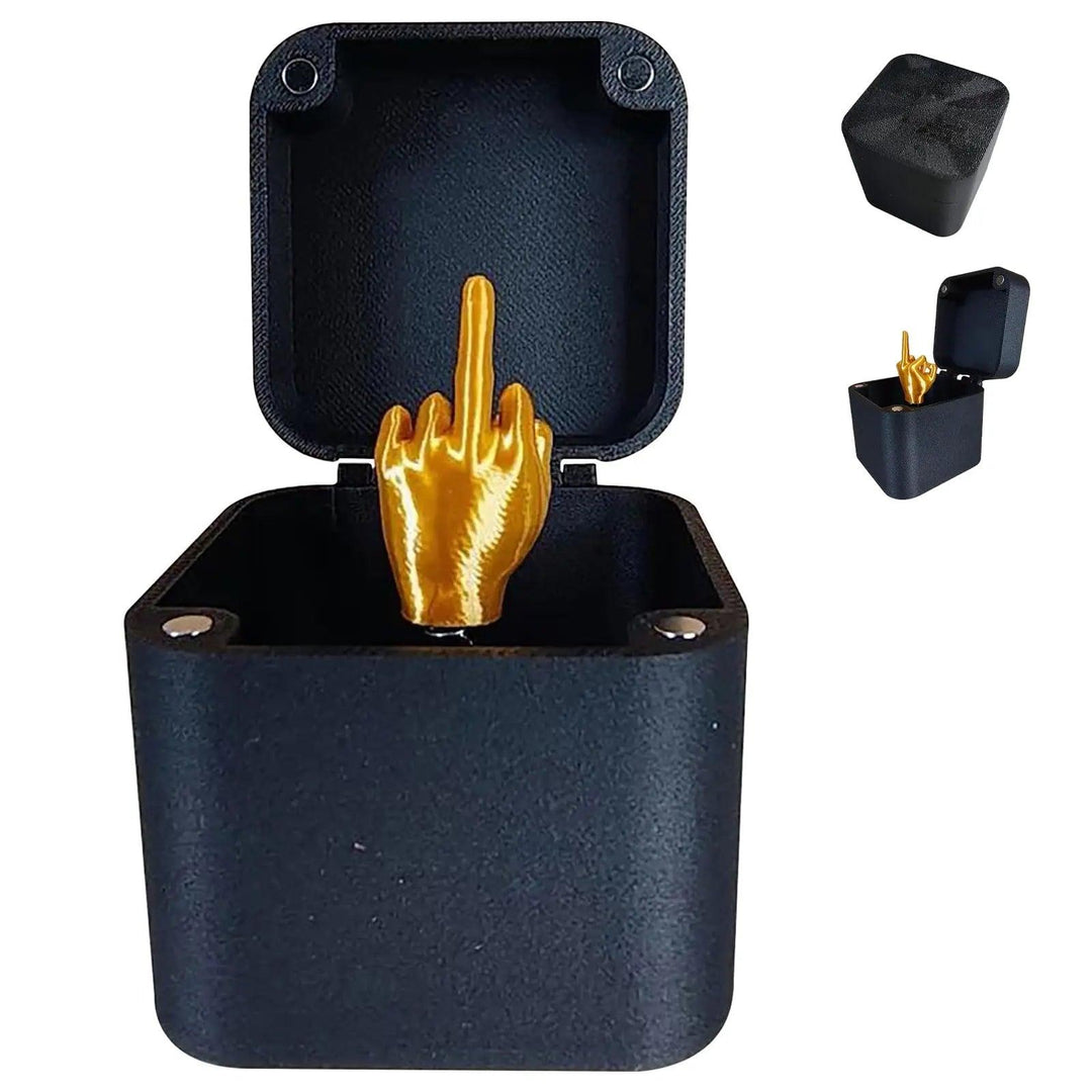 Christmas Joke Gift - Middle Finger in Box - Funny Decoration for Office Home