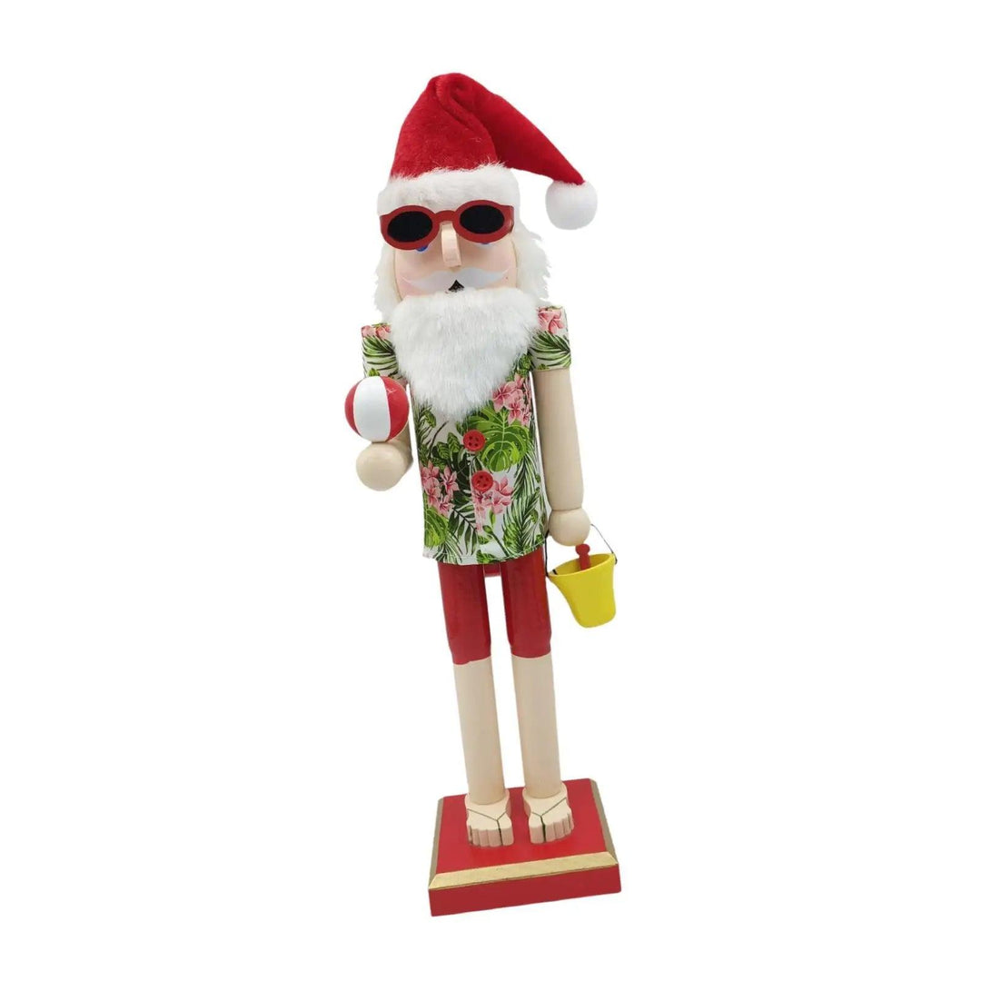 Schiaccianoci Babbo Natale da spiaggia in legno