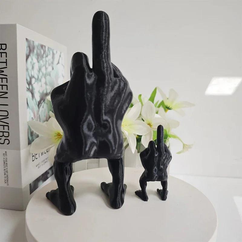 3D Gedrukt Middelvinger Grappig Cadeau - Bureau Decoratie Kantoor Ornament