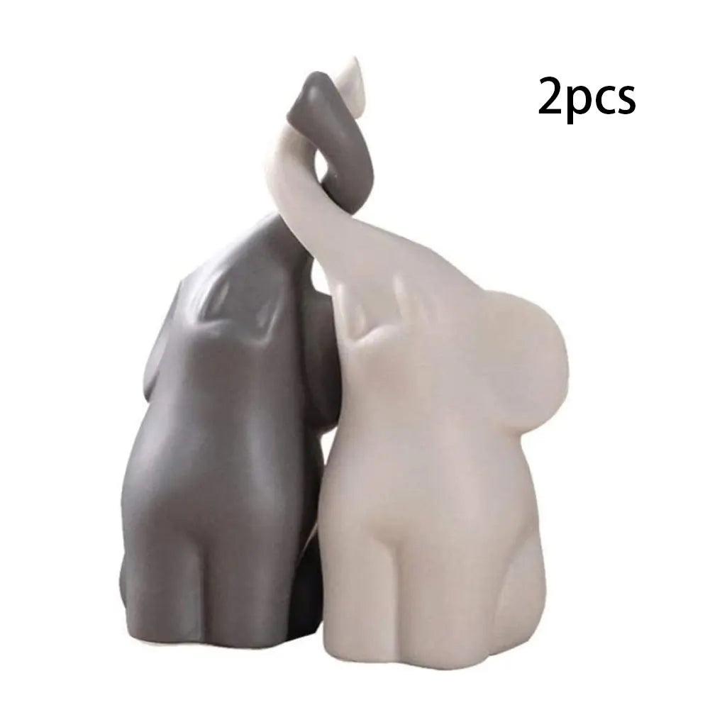 Figurines d'éléphants en céramique