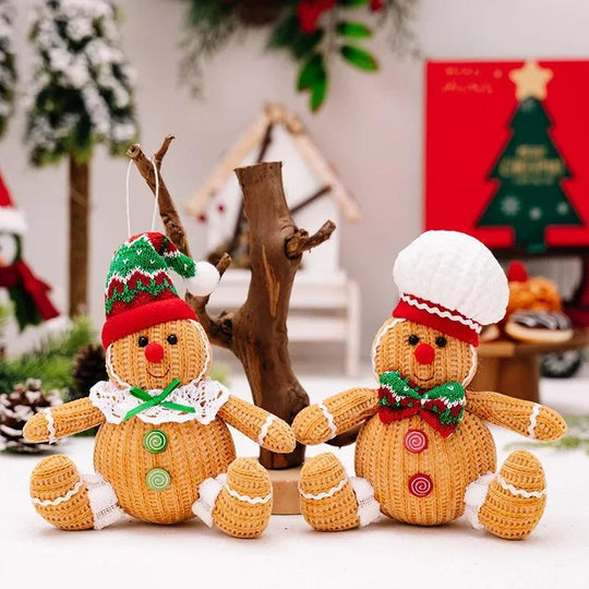 Peperkoekman seduto bambola decorazione albero di Natale