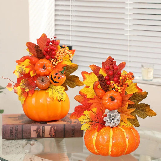 Kunstmatig Pompoen Ornament - Herfst Esdoornblad Decor voor Huis & Raam