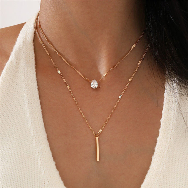 Neck Glitter | Gold Pendant Necklace Set
