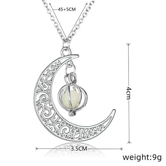 Ciondolo di Pietra Lunare Collana – Eleganza Mistica con Forza Interiore