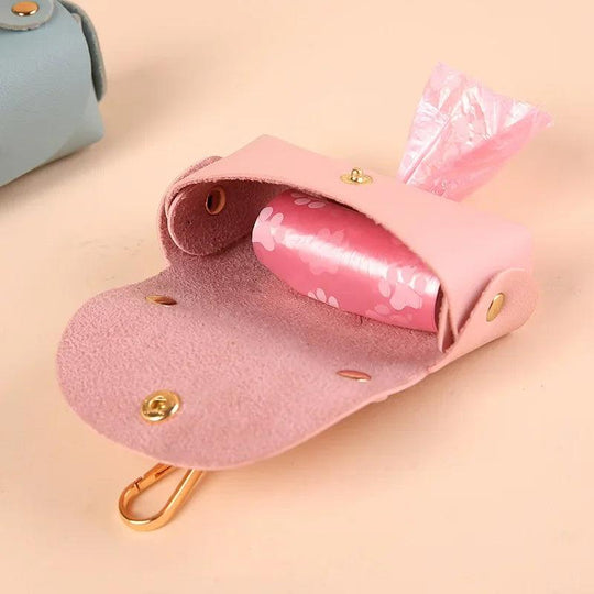 Élégant porte-sacs à déjections en cuir synthétique pour animaux de compagnie – Portable et pratique