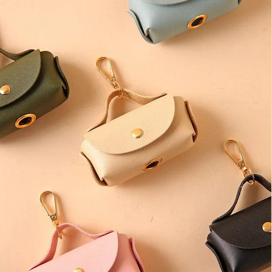 Élégant porte-sacs à déjections en cuir synthétique pour animaux de compagnie – Portable et pratique