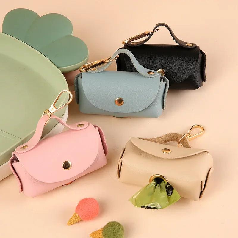 Stylish Faux Leather Poop Bag Holder for Pets – Portable & Practical