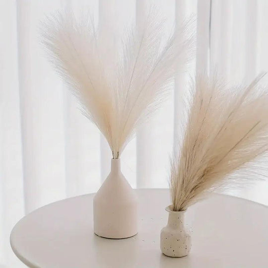 Set di 20 Erba Pampas Finta Rustica | Riempitivo per Vaso Stile Bohemien