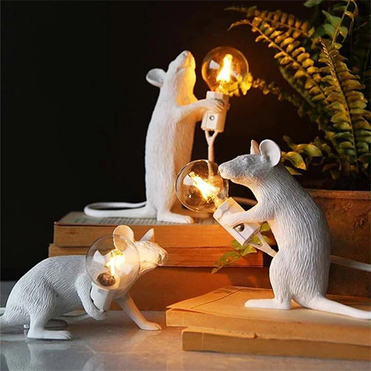 Muis Bureaulamp | Goudkleurige Hars Tafel Accentverlichting
