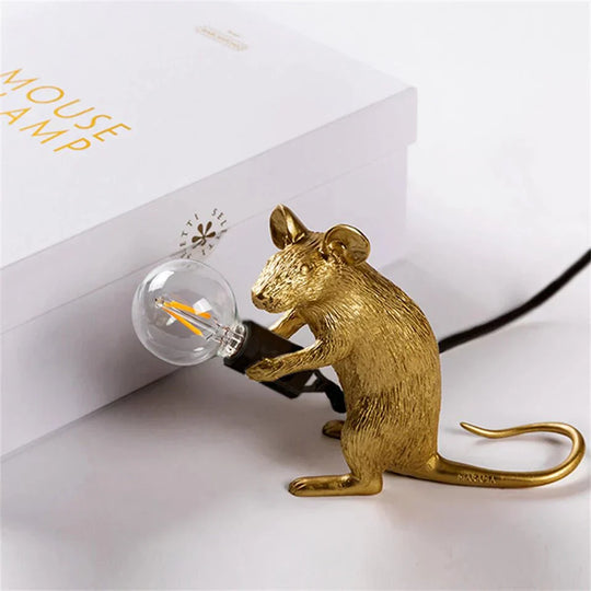 Muis Bureaulamp | Goudkleurige Hars Tafel Accentverlichting