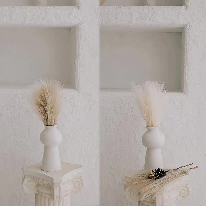 Set di 20 Erba Pampas Finta Rustica | Riempitivo per Vaso Stile Bohemien