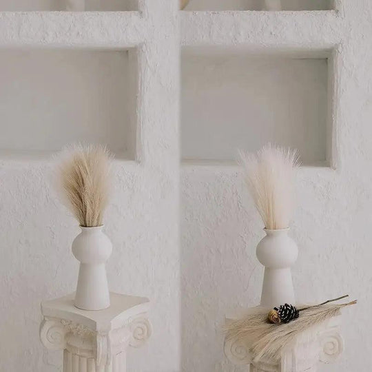 Set di 20 Erba Pampas Finta Rustica | Riempitivo per Vaso Stile Bohemien