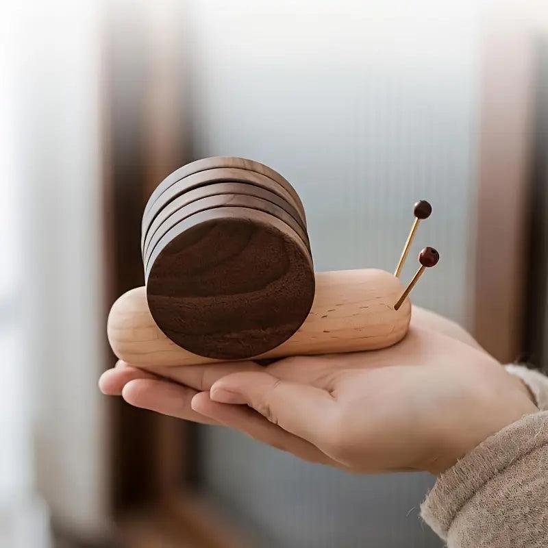 Set di 3 Sottobicchieri Naturali in Legno a Forma di Albero