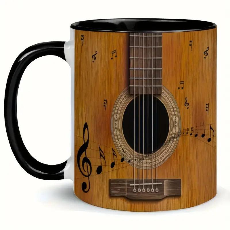 Tasse à café en céramique thème guitare