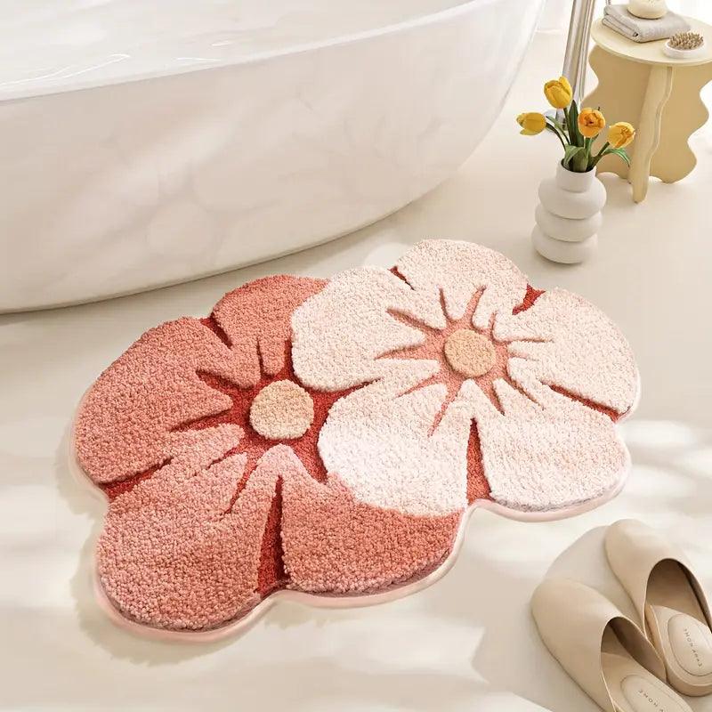 Floral Bathroom Mat – Soft, Comfortable & Washable