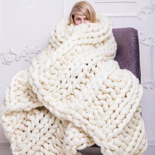 Comfy knitted blanket
