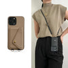 Leren Crossbody Telefoonhoesje met Sleutelkoord en Kaarthouder