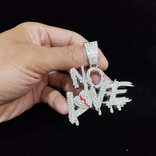 Sterling Mystique | Catene cubane hip hop NO LOVE Ketting