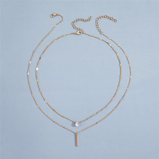 Collana con Ciondolo Dorato e Glitter per Collo