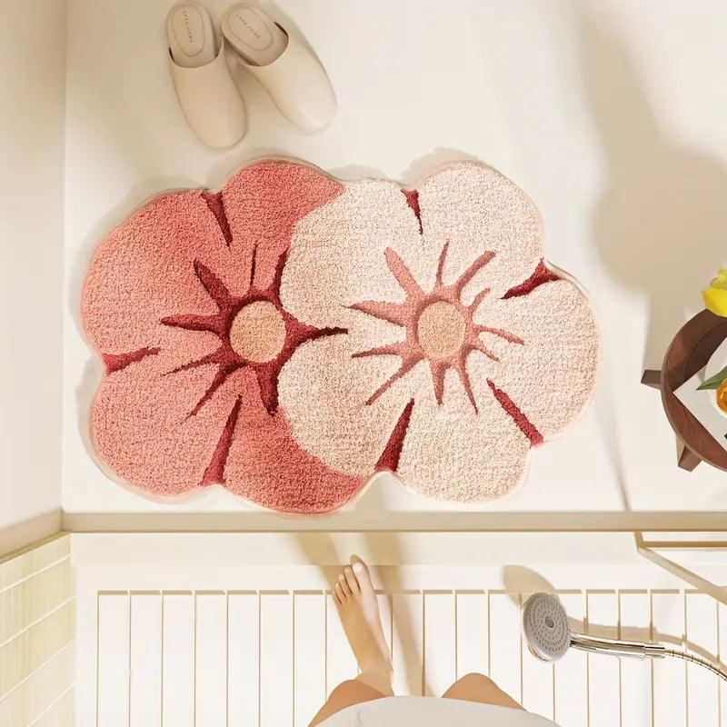 Bloemmotief Badkamermat – Zacht, Comfortabel & Wasbaar
