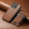 Leren etui voor Iphone met kaartsleuf: Magsafe, draadloos opladen (compatibel met Magsafe)