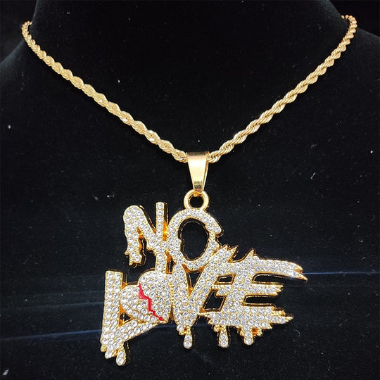 Sterling Mystique | Catene cubane hip hop NO LOVE Ketting