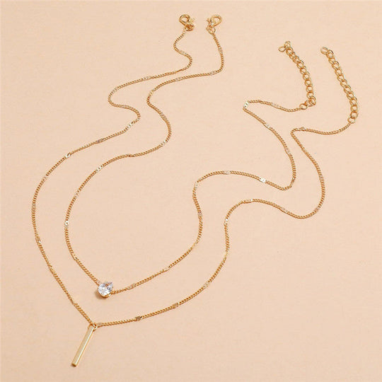 Collana con Ciondolo Dorato e Glitter per Collo