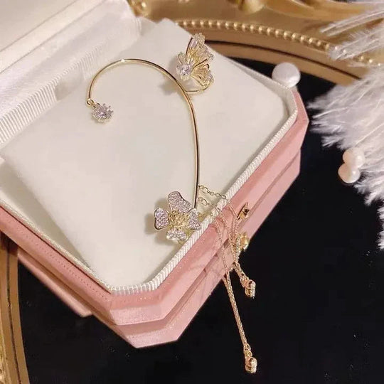 Orecchini a clip con farfalla scintillante – Look di lusso senza piercing alle orecchie