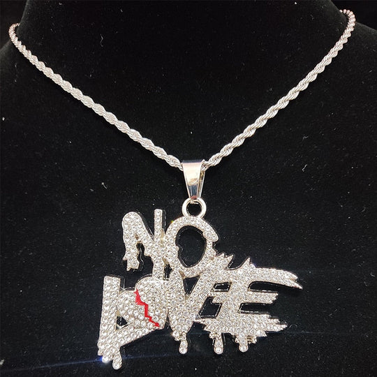 Sterling Mystique | Catene cubane hip hop NO LOVE Ketting