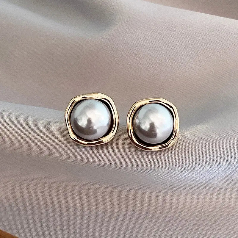 Elegante Zwarte Parel Oorbellen