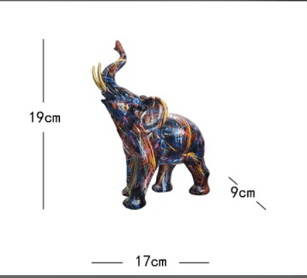 Sculpture d'éléphant colorée