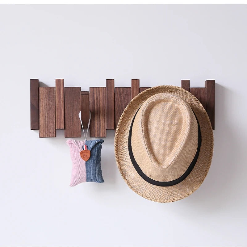 Stylish wooden coat rack with piano design