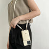 Leren Crossbody Telefoonhoesje met Sleutelkoord en Kaarthouder