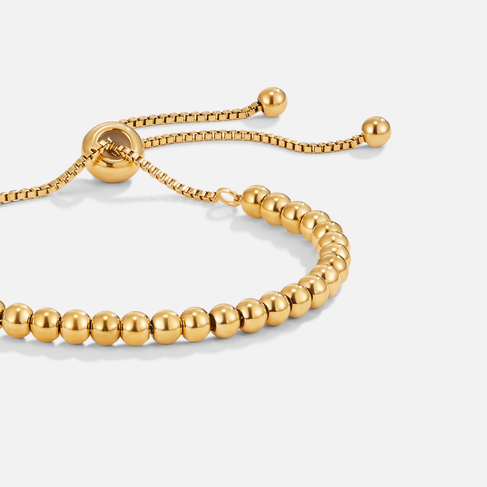 Golden bracelet with beads
