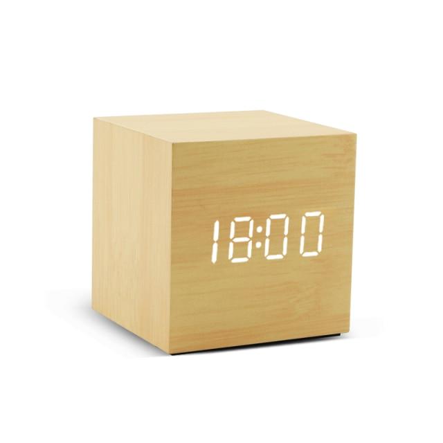 Houten minimalistische LED wekker