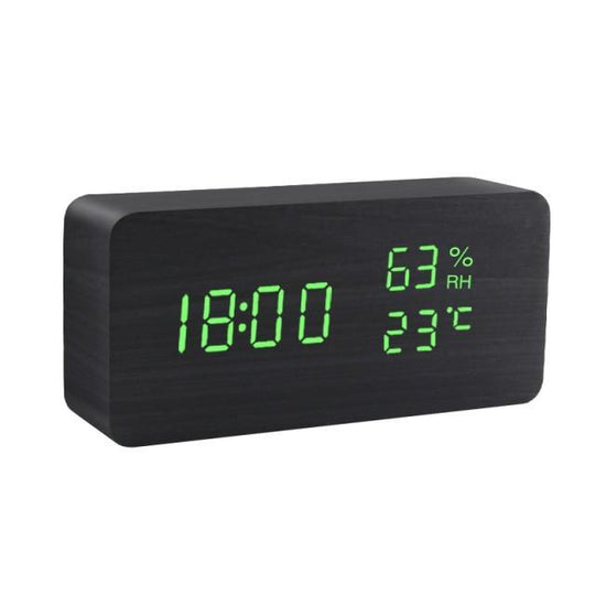 Sveglia LED minimalista in legno