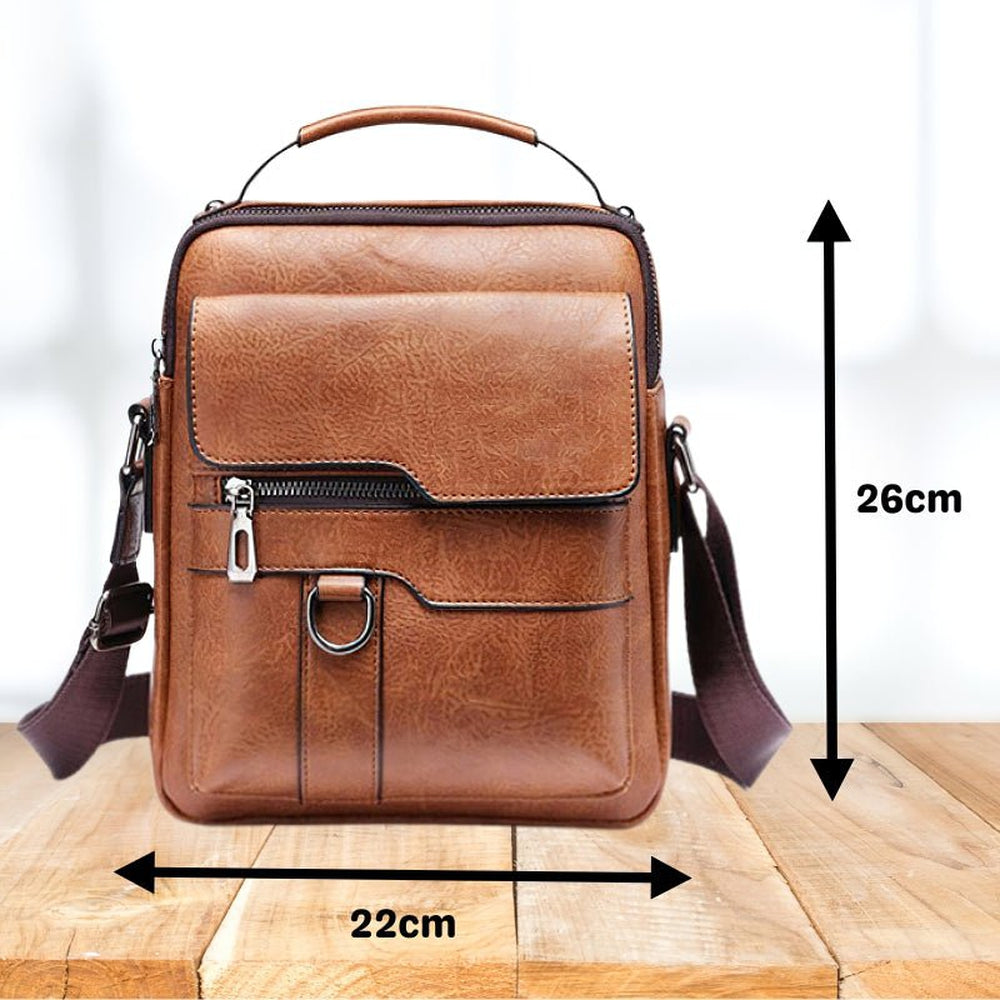 Kleine Leren Crossbody Schoudertas voor Mannen