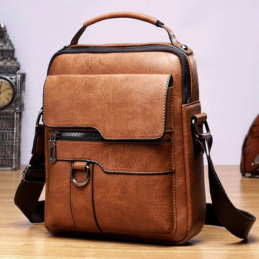 Kleine Leren Crossbody Schoudertas voor Mannen