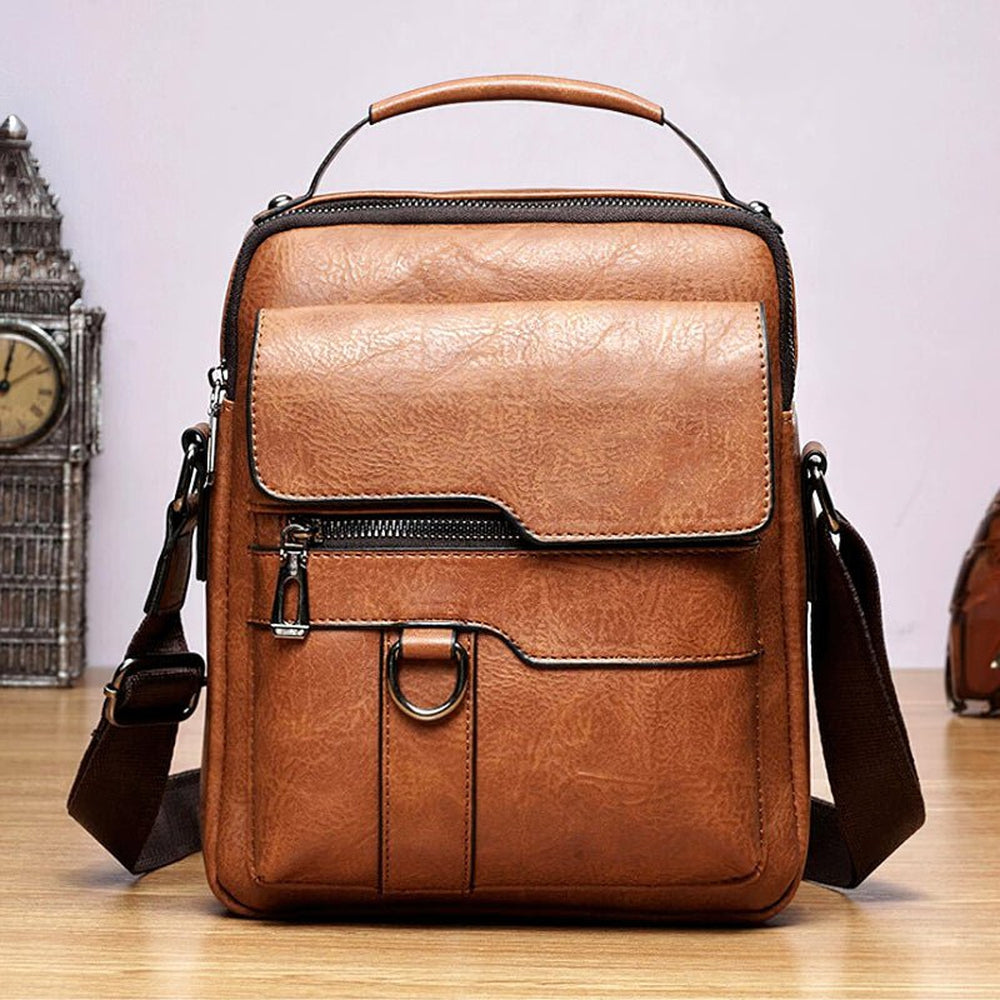 Kleine Leren Crossbody Schoudertas voor Mannen