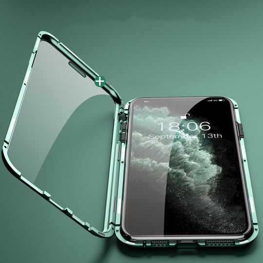 Magnetic 360° Glass Protected iPhone Case
