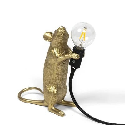 Muis Bureaulamp | Goudkleurige Hars Tafel Accentverlichting