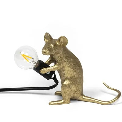 Muis Bureaulamp | Goudkleurige Hars Tafel Accentverlichting